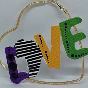 Heart Shaped :LOVE" Hoops